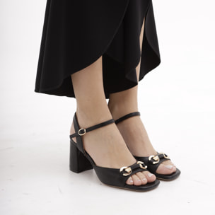 SANDALO MORSETTO CHOCOLA' NERO