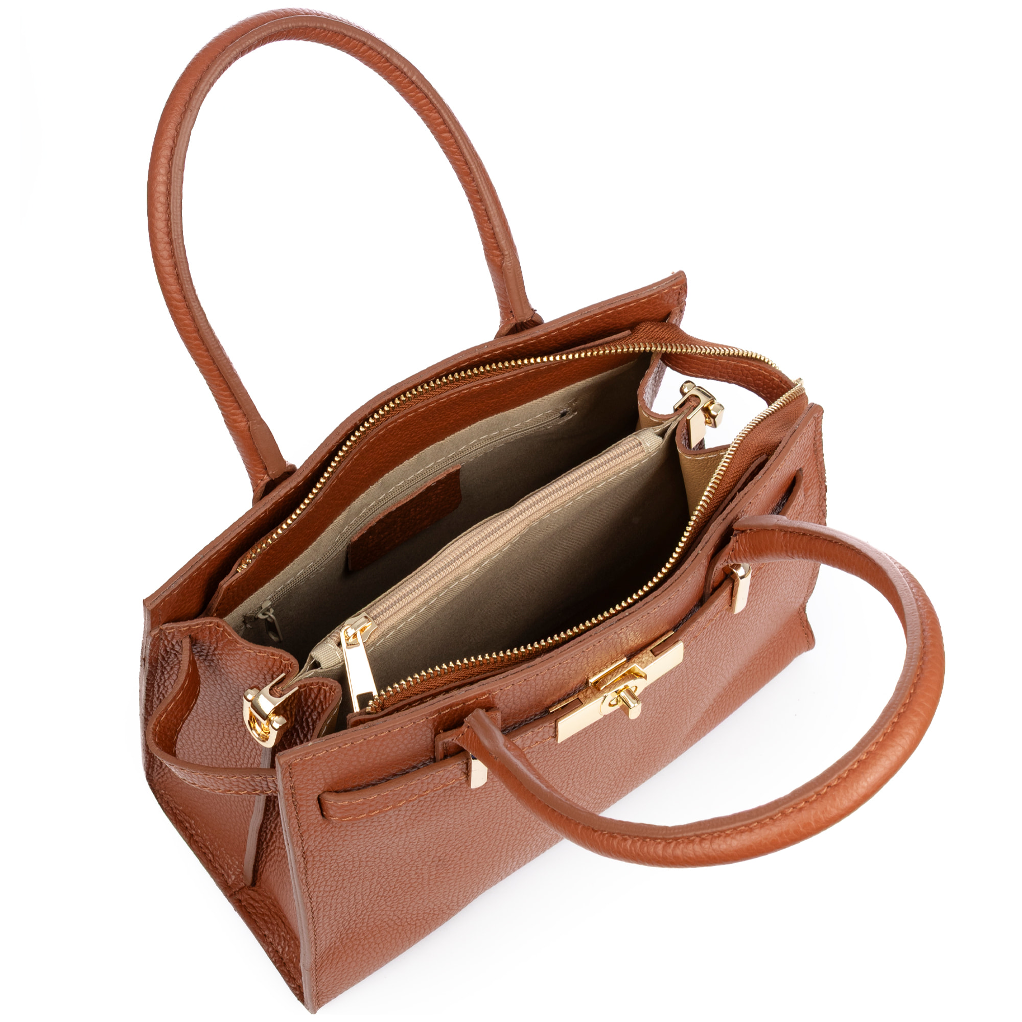 Banari borsa tote donna. Pelle autentica finitura Dollaro.