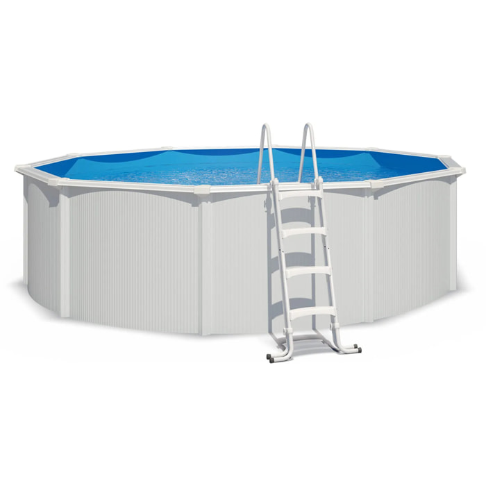 Piscine hors sol acier ronde Ø 4,55 x 1,20 m blanche SAPHIR