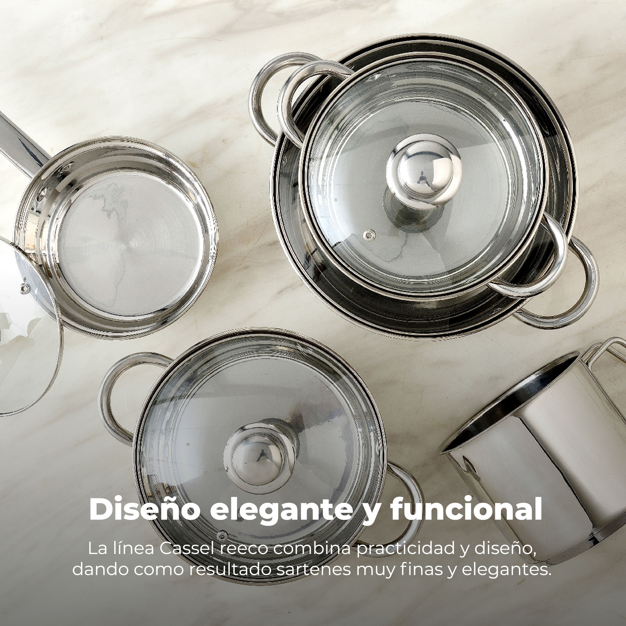 Set 9pc bateria acero inox ind cassel