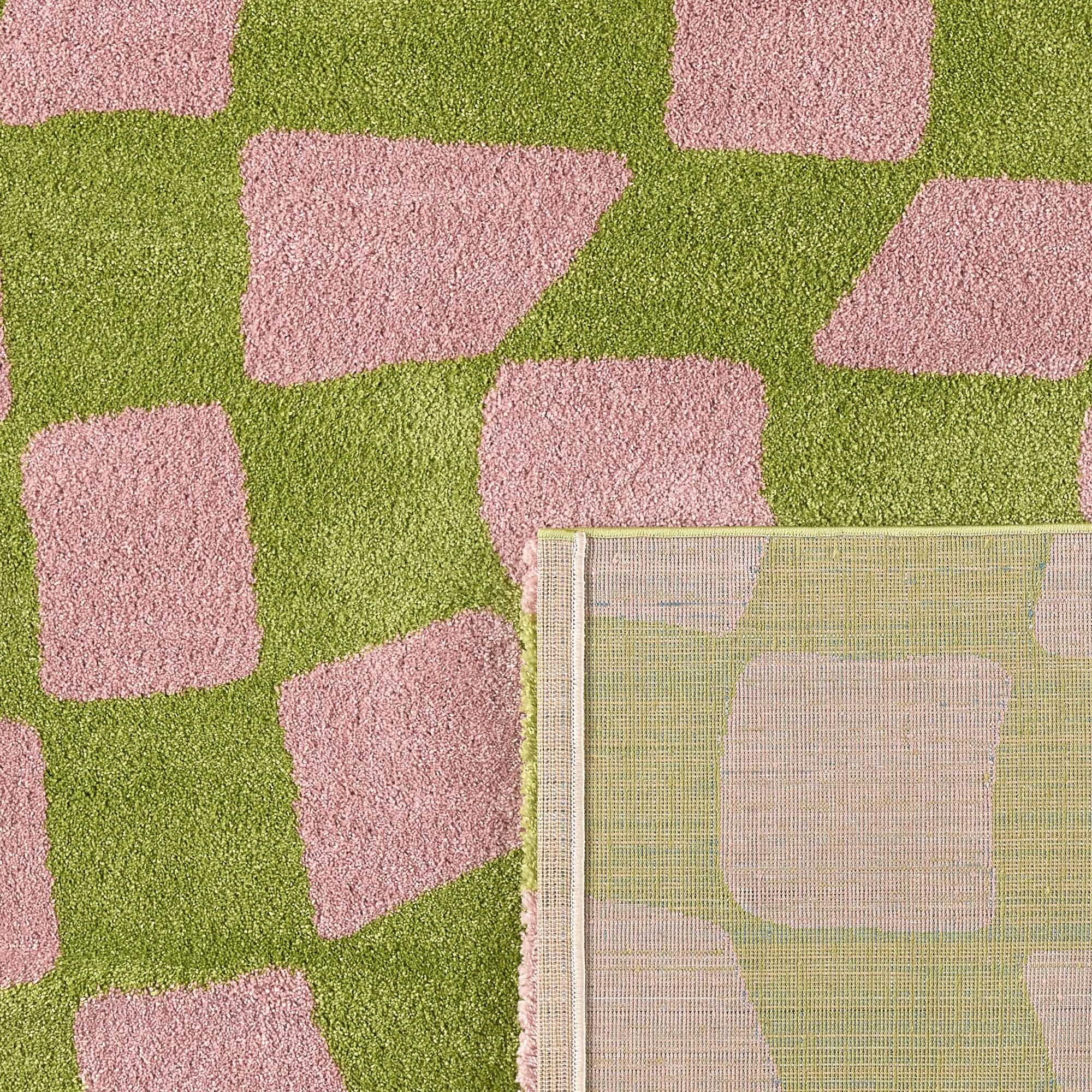 GROOVY - Tapis rétro coloré style seventies - Confortable et moelleux - Vert