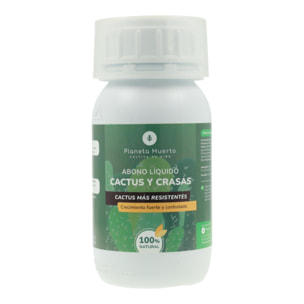 PLANETA HUERTO | Abono Líquido Cactus 250 ml: Fertilizante Orgánico Líquido Especializado en la Nutrición de Cactus y Suculentas con Alta Concentración de Aminoácidos y Nutrientes Esenciales