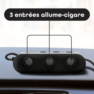 Chargeur allume cigare TNB Station de charge 65W 7 en 1  USB-C noir