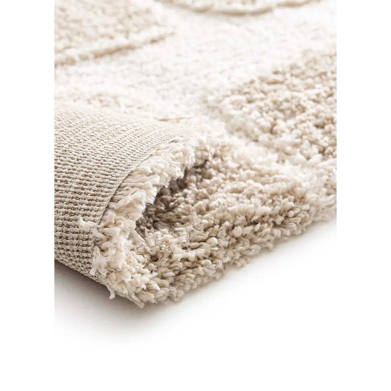 EMBER Alfombra infantil shaggy escandinava Crema y Beige, varias medidas disponibles.