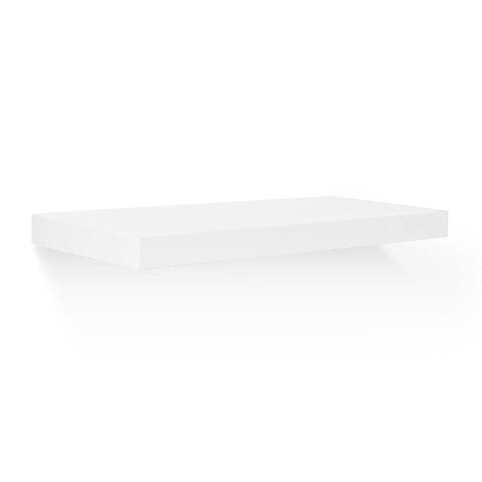 Table de chevet flottante en bois massif blanc 3,2x45cm Hauteur: 3.2 Longueur: 45 Largeur: 19.7