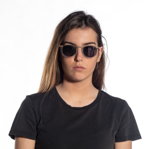 Gafas de sol OCEAN BERLIN - Blanco transparente con patillas en negro mate y / Ahumada