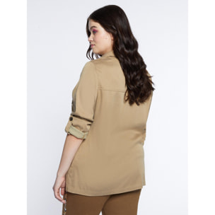 Fiorella Rubino - Camisa amplia de tencel - Beige