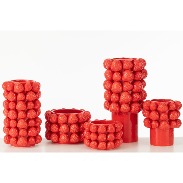 J-Line cache-pot Fraises - céramique - rood - medium - Ø 19.5 cm