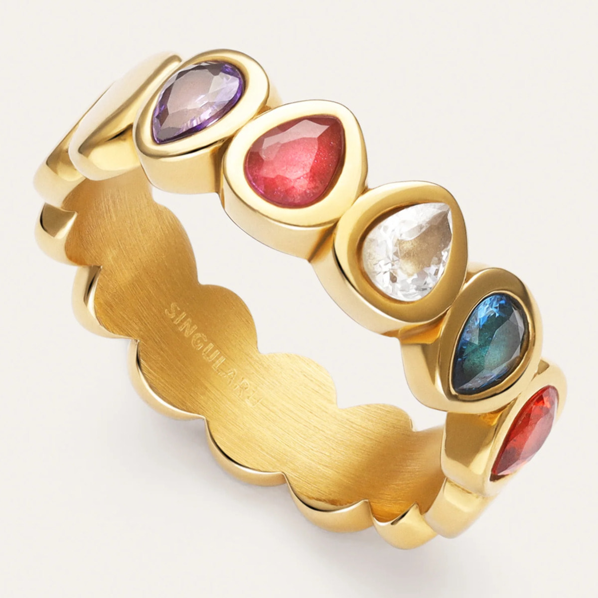 Anello Sirena Colors Acciao Placcato Oro