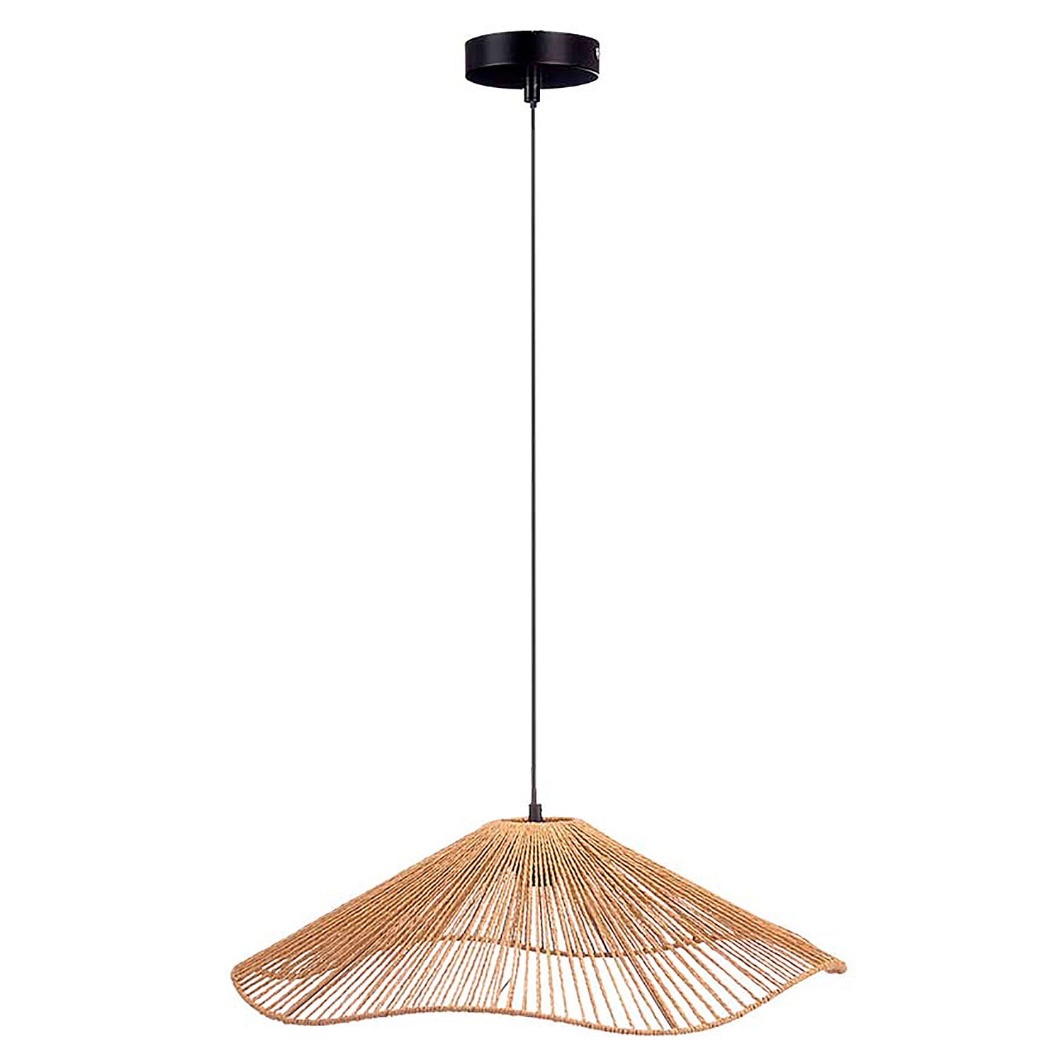 Lámpara de techo diseño vuelo cuerda. 55cm. Potencia máxima 40W.