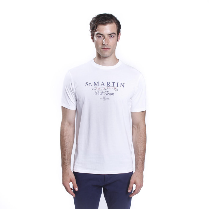 T-shirt jersey con stampa logo davanti