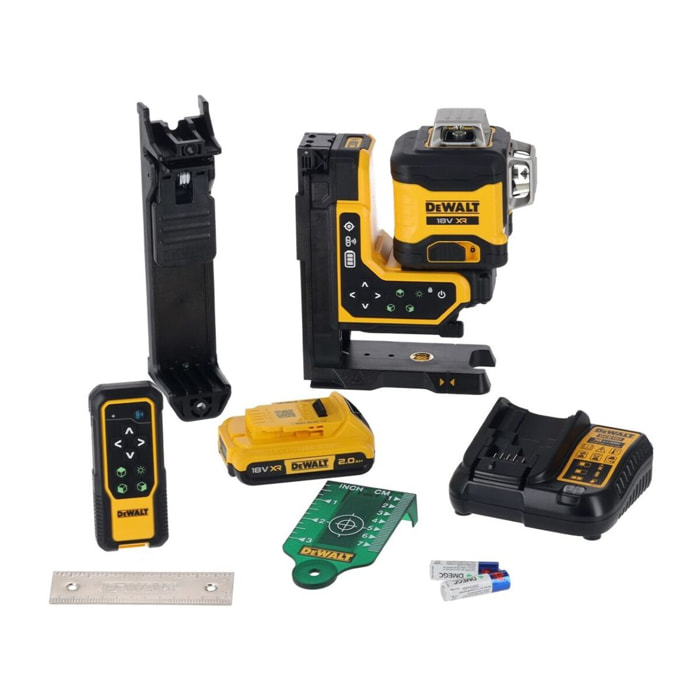 Niveau laser multilignes 3 x 360° avec faisceau vert et télécommande - Livré en coffret T-STAK - DEWALT - DCLE34035D1-QW