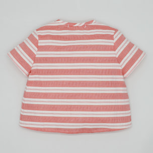 CAMISA MANGA CORTA RAYAS ANCHAS ROJAS