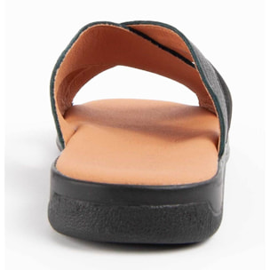 Sandalia De Piel - Negro