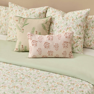 Funda nórdica algodón flores Ferda color verde 100% Algodón percal