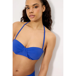 Top bikini bandeau Blu