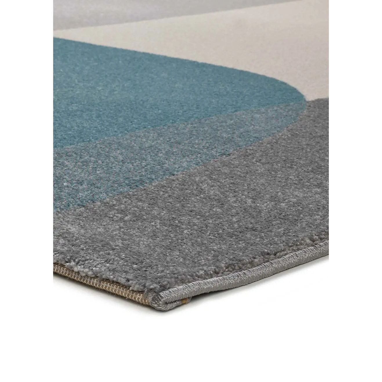 MONIC Alfombra con formas en crema, mostaza y azul, varias medidas disponibles
