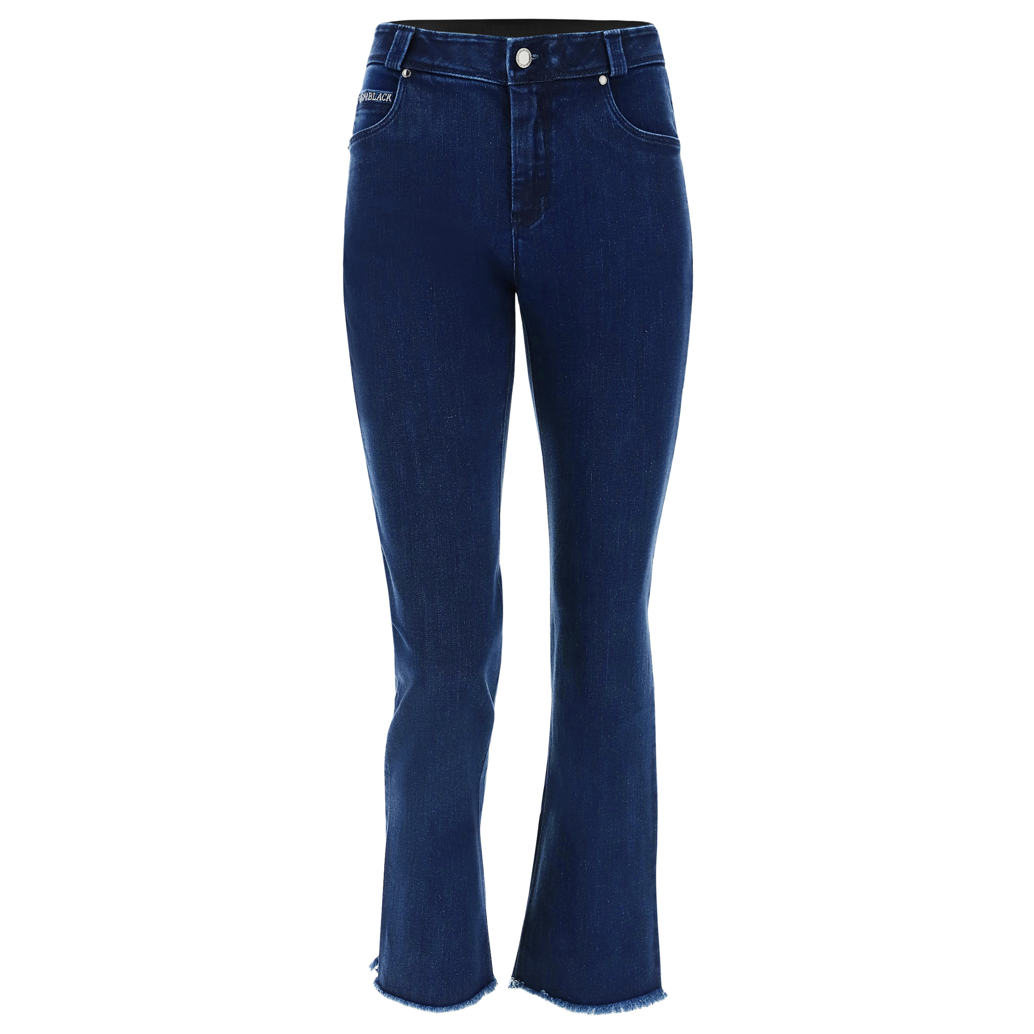 Jeans in denim FREDDY BLACK cropped svasati e fondo sfrangiato