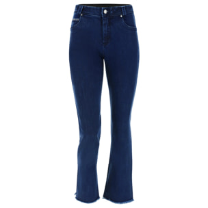 Jeans in denim FREDDY BLACK cropped svasati e fondo sfrangiato