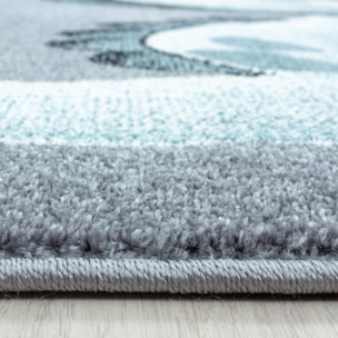 BAMBI - Tapis enfants à motif dinosaure bleu