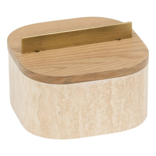 Lot de 2 boîtes déco Anaya L14/18cm beige