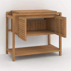 Meuble de salle de bain en bois de teck 90 cm - Lucette