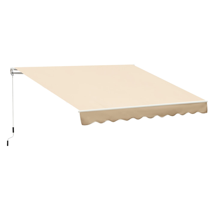 Toldo Manual Retráctil Plegable con Manivela 295x245cm para Balcón Terraza Beige