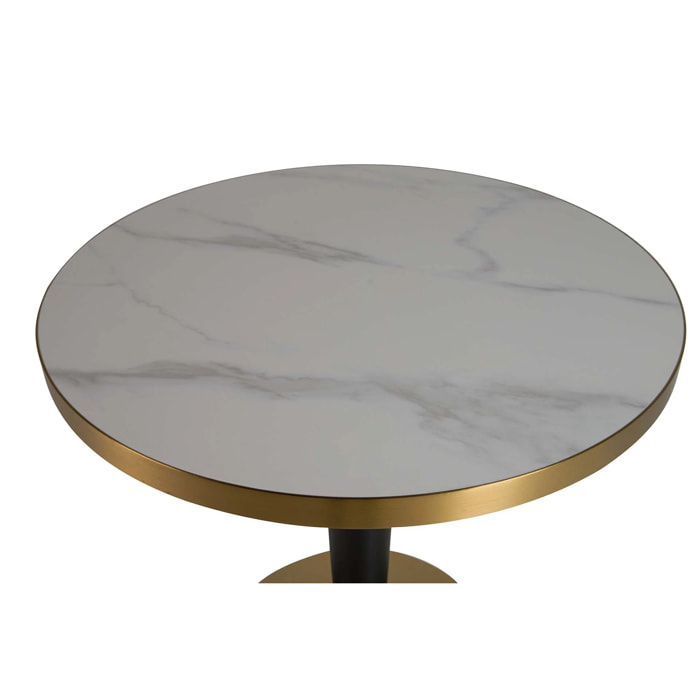 Mesa Comedor Piedra Acero Inoxidable Edfu 80x80x75 Cm