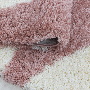 Tapis shaggy tissé motif géométrique MERA