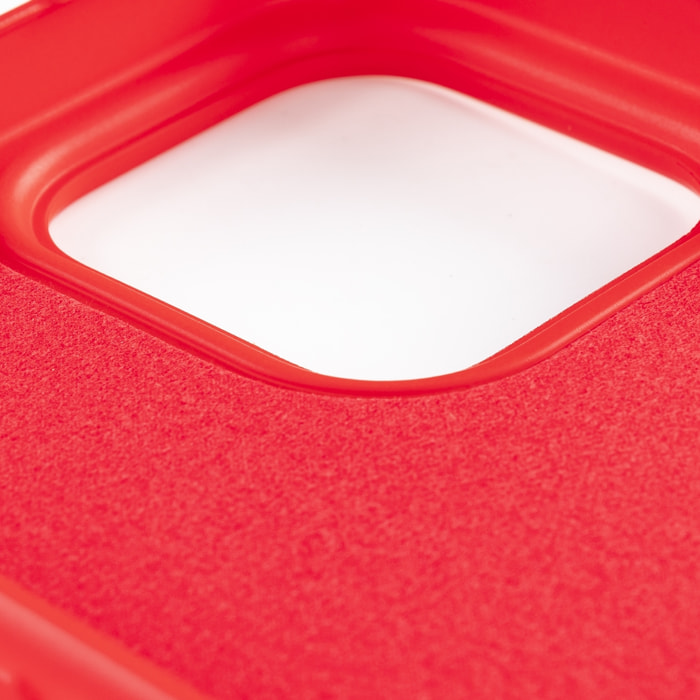 DAM Custodia in silicone  Essential per iPhone 12 / 12 Pro. Interno morbido e vellutato. 7,43x1,02x14,95 cm. colore rosso