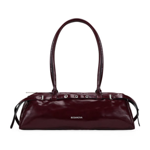 Bolso de hombro burdeos con cremallera