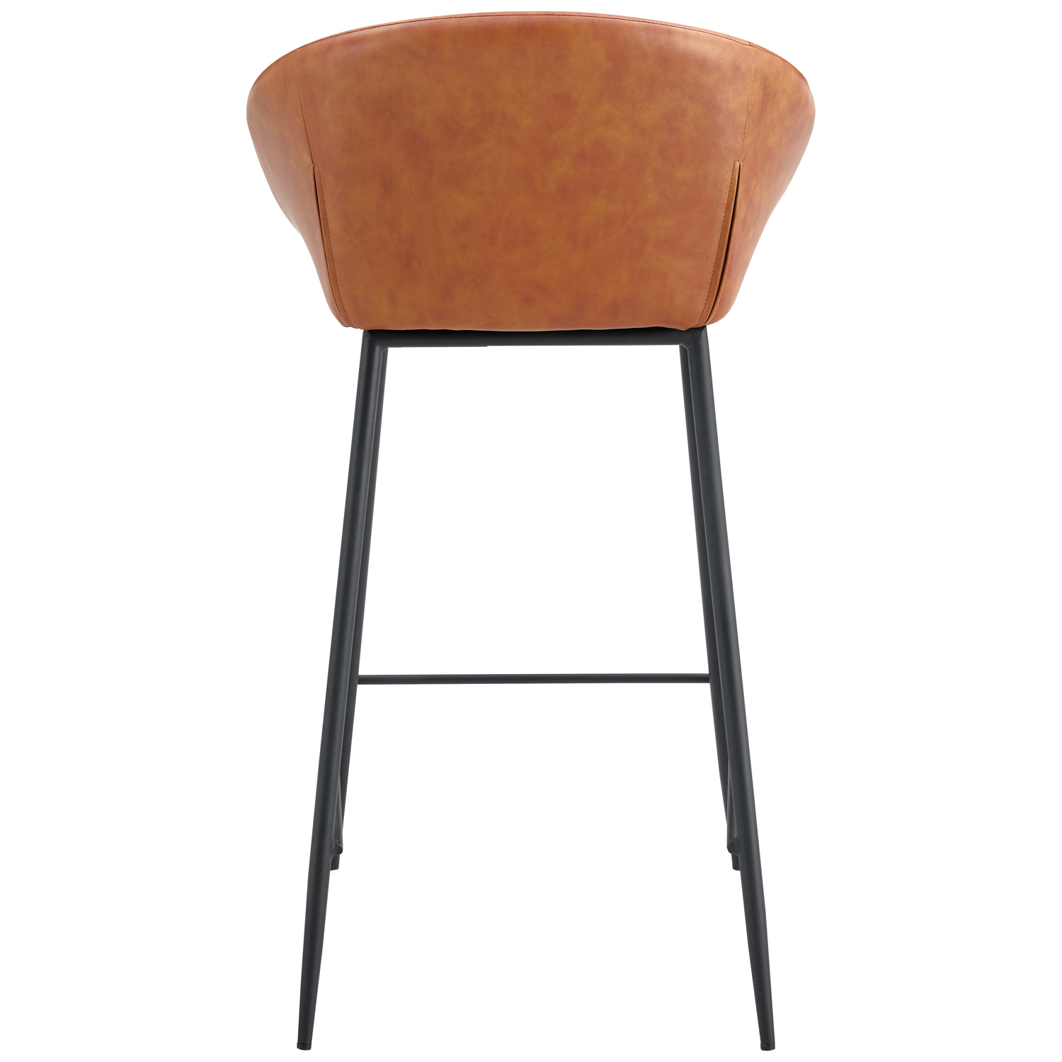 Lot de 2 tabourets de bar en simili cognac ACHILLE