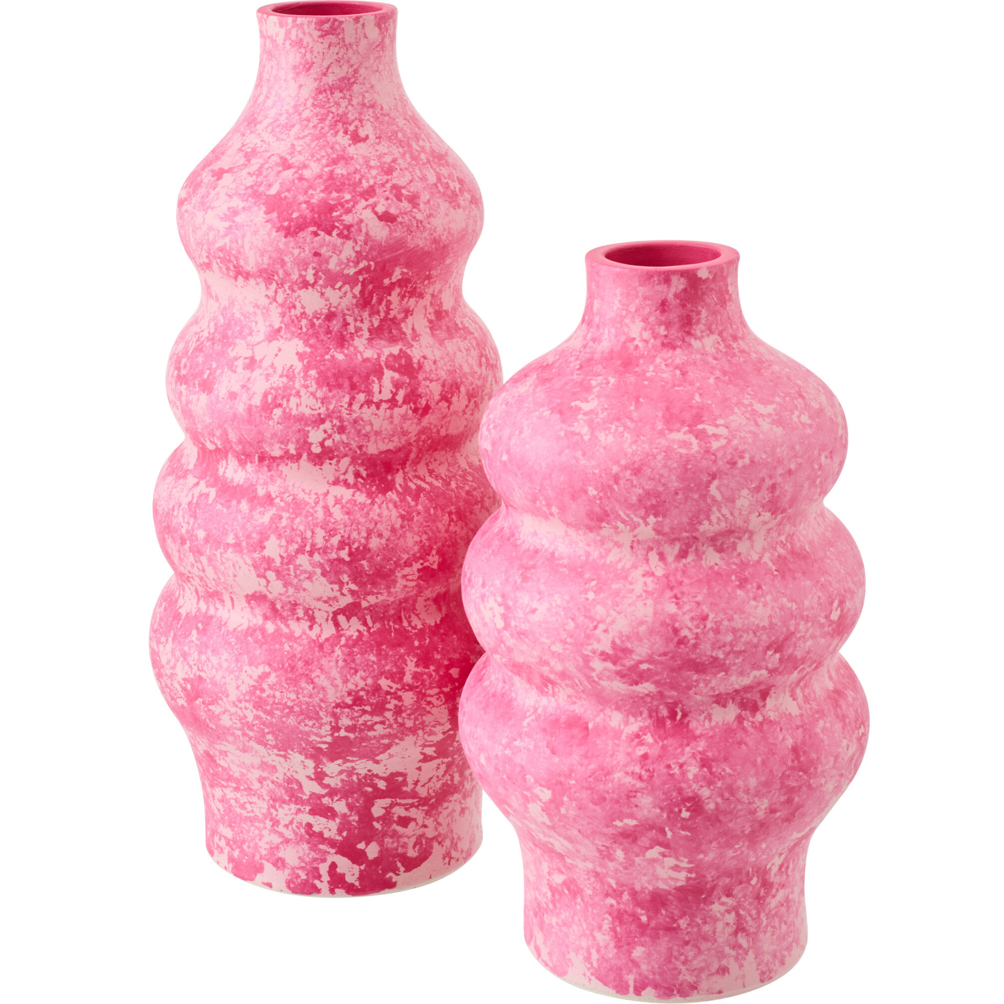 J-Line Vase - céramique - rose/blanc - large