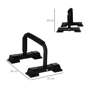 Barras Paralelas Calistenia de Acero Barras Paralelas con Alfombra Antideslizante y Empuñaduras Acolchadas para Entrenamiento de Fitness en Gimnasio Hogar 36x25x20 cm Negro