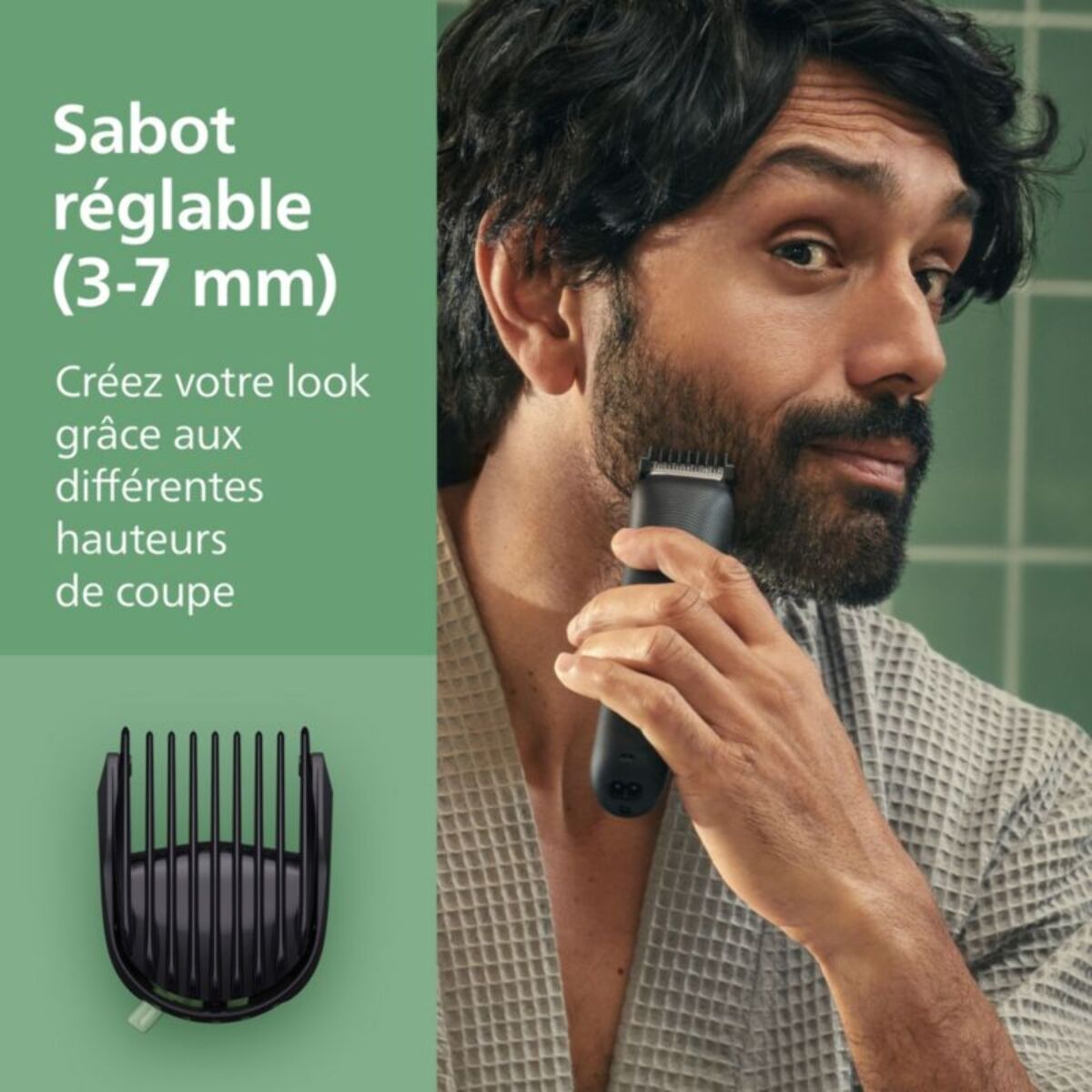 Tondeuse multi usages PHILIPS MG3935/15 Series 3000, 9 hauteurs de coupe, précision 1 mm, autonomie 70mn