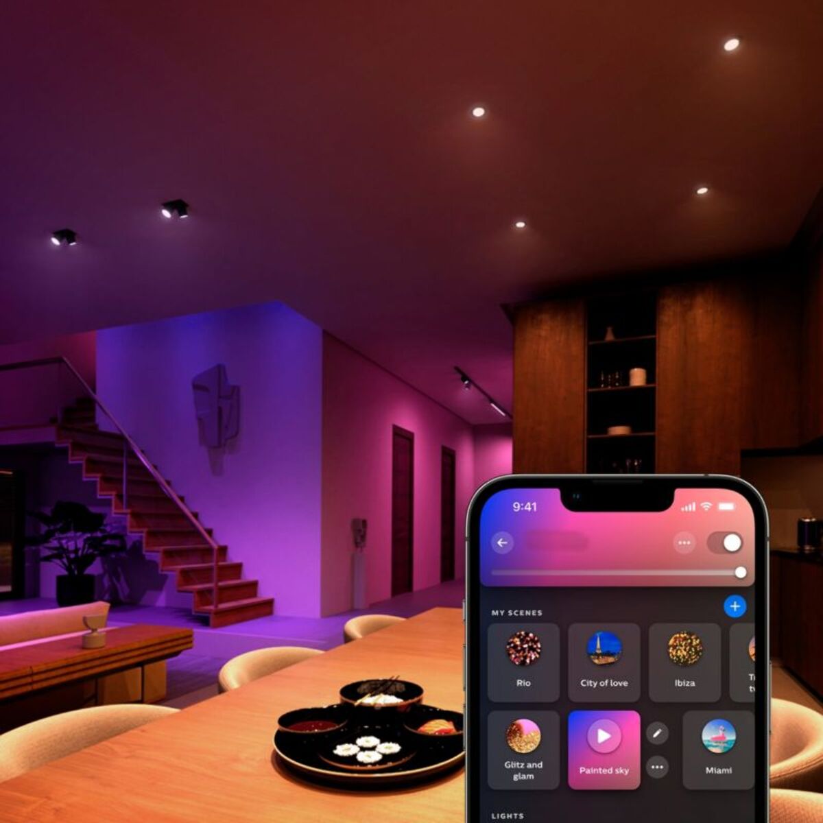 Ampoule LED connectée PHILIPS HUE GU10 White&Color Ambiance pack de 2