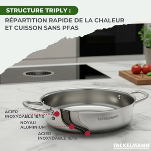 Sautoir 28 cm en inox 18/10 Triply Fackelmann Vita3