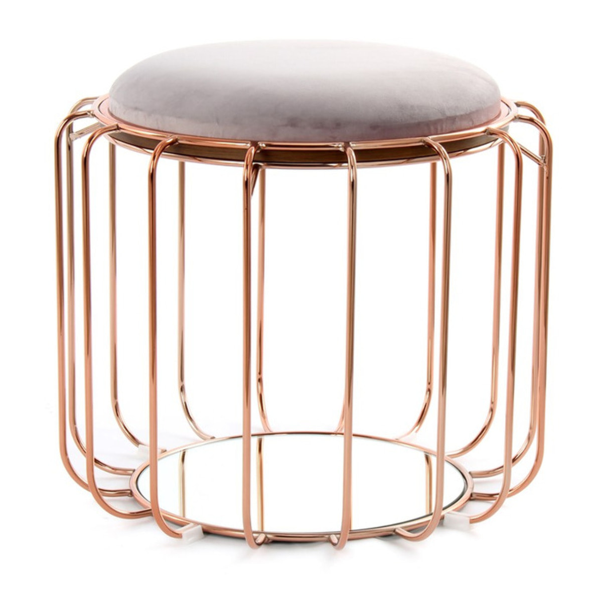 Tavolino e Pouf 2 in 1 Comfortable in Velluto Lilla e Oro Rosa