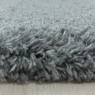 FLUFFY - Tapis shaggy uni à poils longs Gris clair