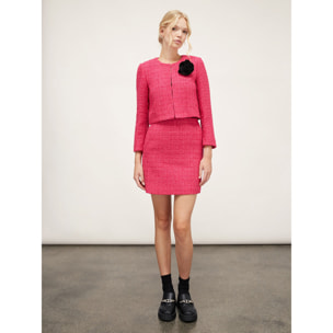 Motivi - Falda corta de tweed - Fuchsia