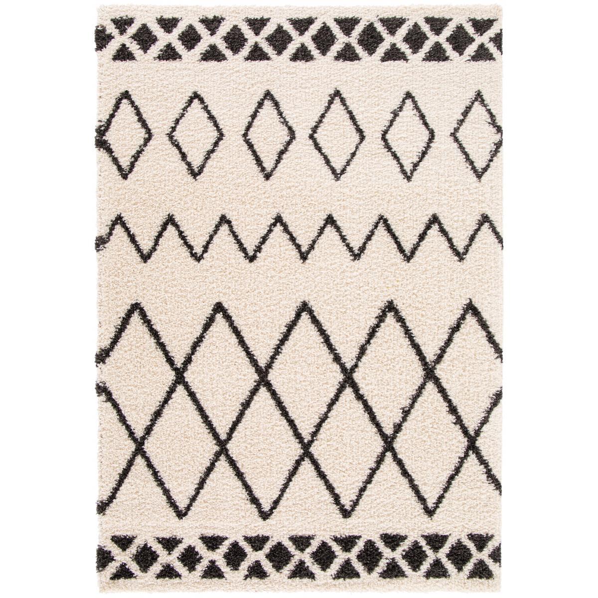 Tapis Shaggy longues mêches et aux motifs traditionnels Berbères