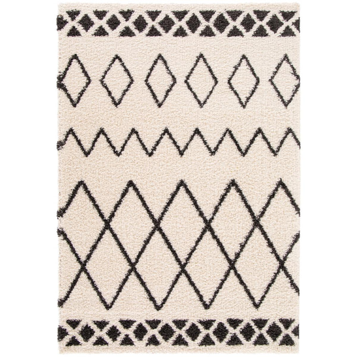 Tapis Shaggy longues mêches et aux motifs traditionnels Berbères