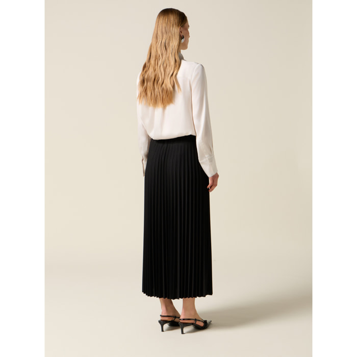 Oltre - Falda larga plisada - Negro