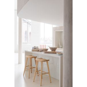 J-Line bol - bois - blanc/naturel - medium