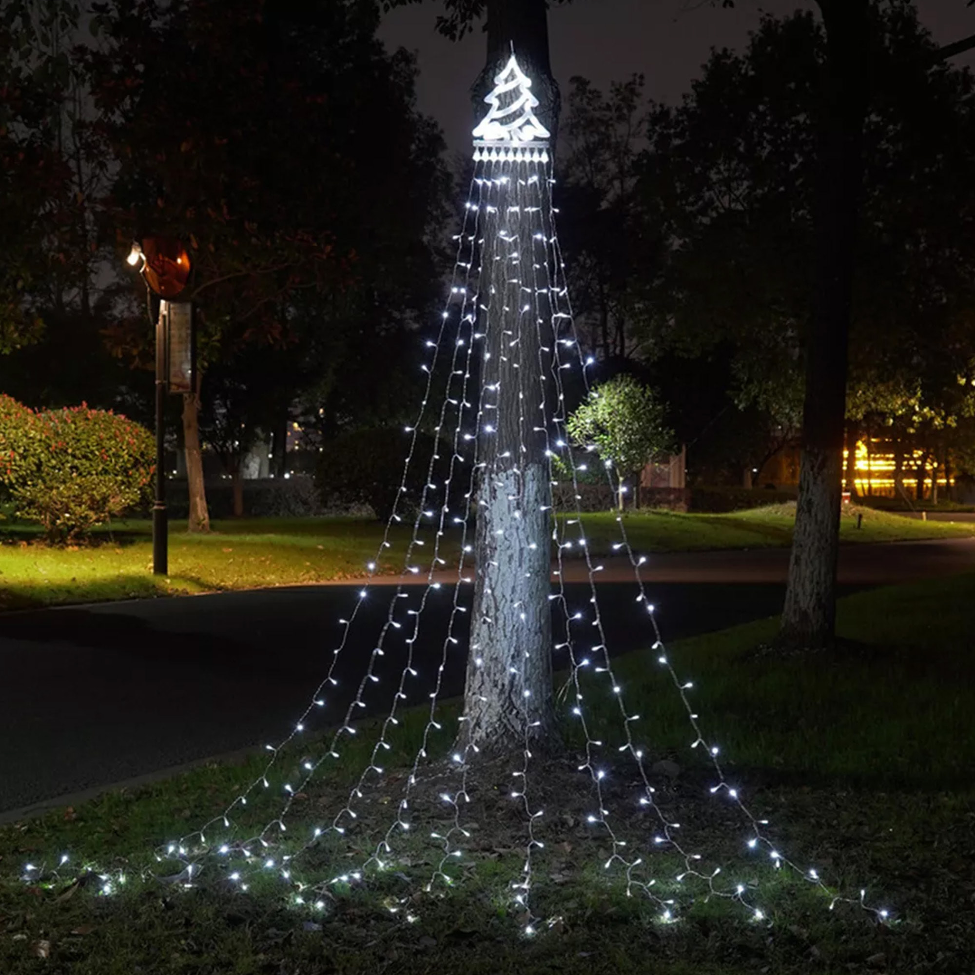 luz de cortina con 480 luces led blancas con controlador 225x300cm