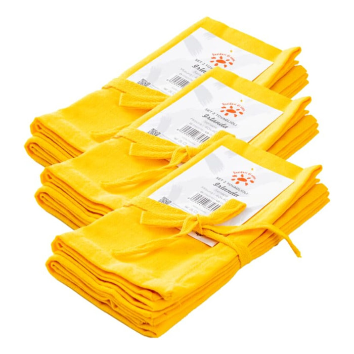 Intrecci – Set 6 tovaglioli in puro cotone 40x40 cm