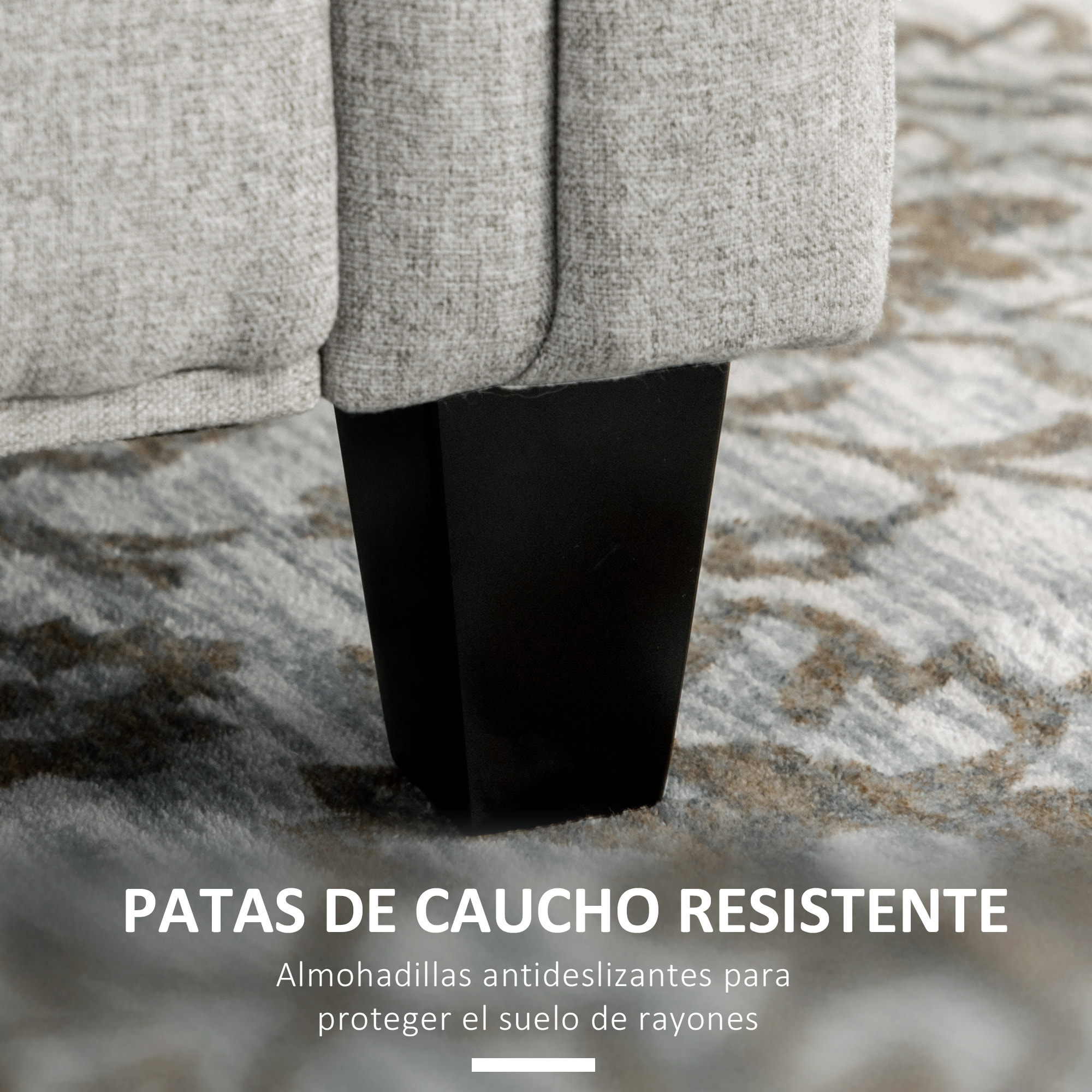 Banco de Almacenamiento Taburete de Almacenaje de Lino con Tapa de Bisagras Patas de Madera y Reposabrazos Enrollados para Dormitorio Salón Pasillo Carga 150 kg 146,5x49x74,5 cm Gris Claro