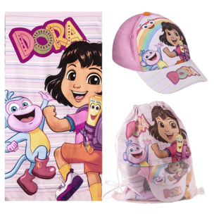 Set de Toalla de Dora La Exploradora - 70x140x1 cm - Color:Rosa