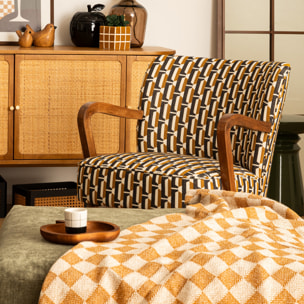 Fauteuil Chiara beige et noir