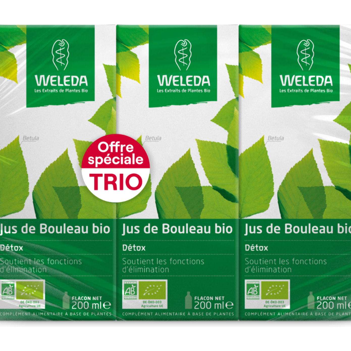 WELEDA - Trio Jus de Bouleau bio - 3x200 ml
